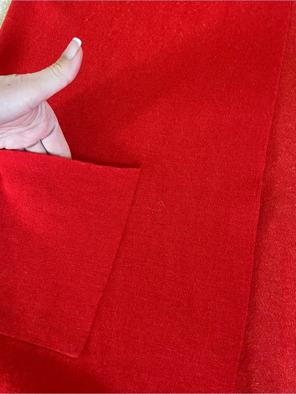 Eileen Fisher Womens Merino Wool Cashmere Long Cardigan Size Small Red Holiday - Picture 7 of 8